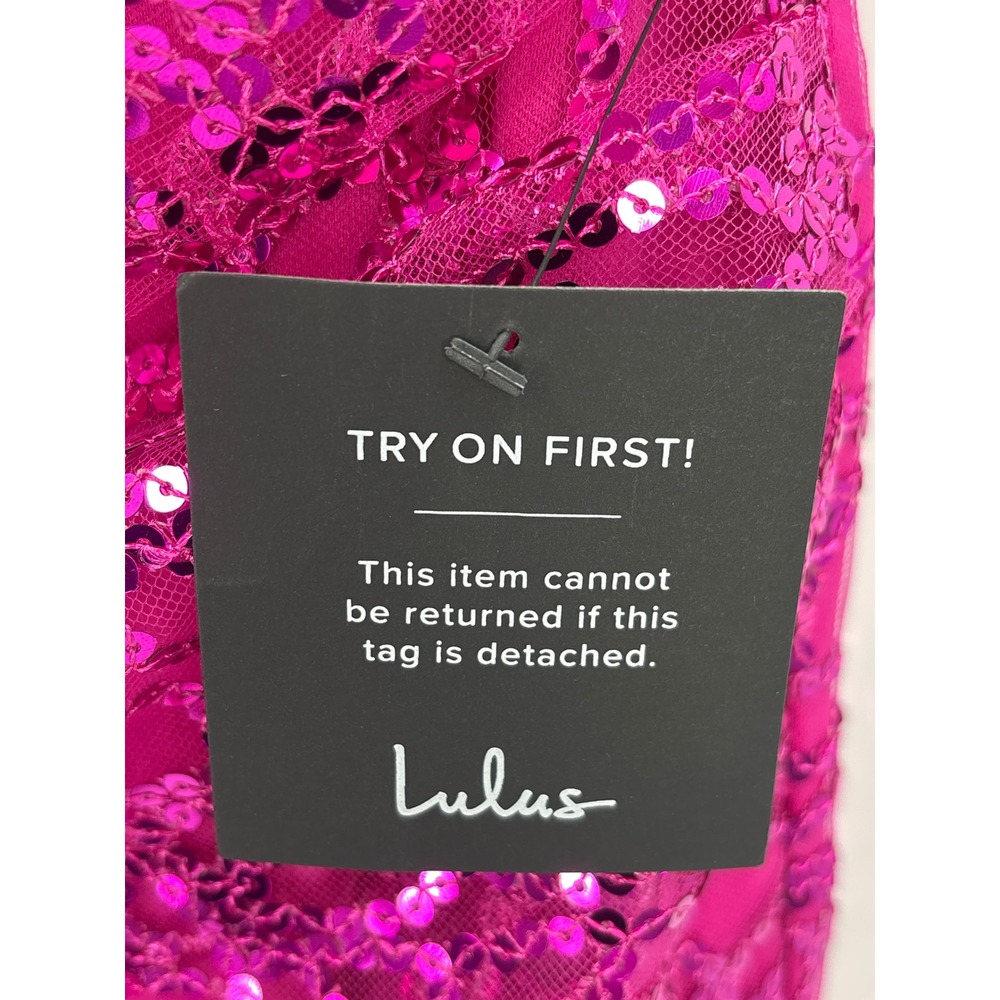 Lulus Magnificent Allure Hot Pink Sequin Corset Mini Dress XXS  Bodycon - Picture 12 of 13